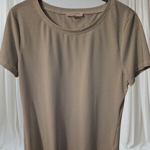 Talbots Black And White Microdot Short Sleeve Crewneck Tee